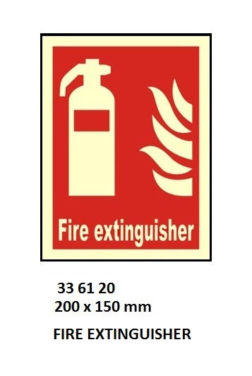 336120-FIRE EQUIPMENT SIGN (RED) FIRE, EXTINGUISHER 200X150MM