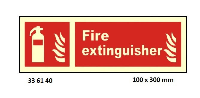 336140-FIRE EQUIPMENT SIGN (RED) FIRE, EXTINGUISHER 100X300MM