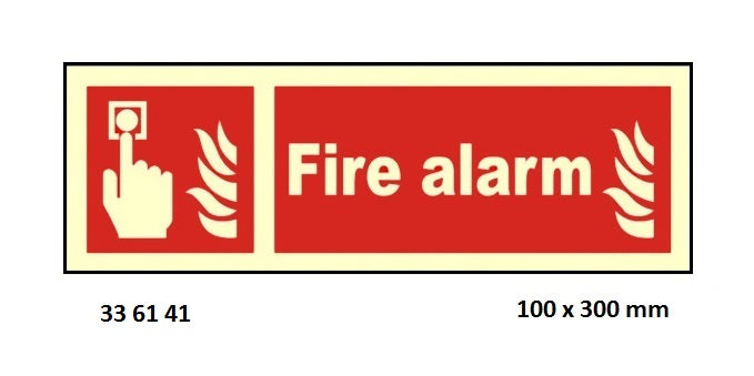 336141-FIRE EQUIPMENT SIGN (RED) FIRE, ALARM 10X300MM