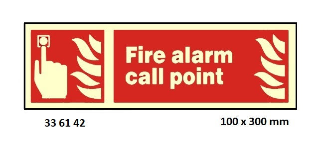 336142-FIRE EQUIPMENT SIGN (RED) FIRE, ALARM CALL POINT 100X300MM