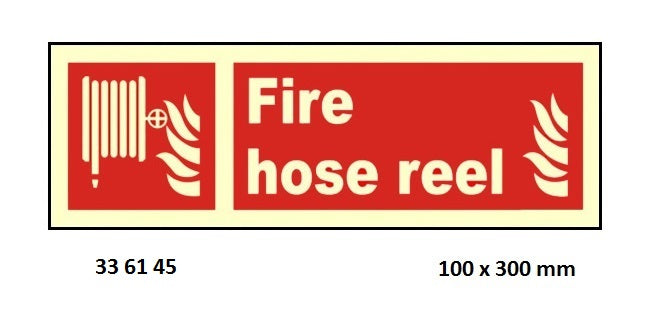 336145-FIRE EQUIPMENT SIGN (RED), FIRE HOSE REEL 100X300MM