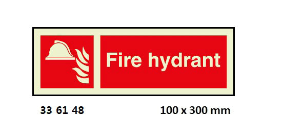 336148-FIRE EQUIPMENT SIGN (RED) FIRE, HYDRANT 100X300MM