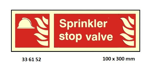 336152-FIRE EQUIPMENT SIGN (RED), SPRINKLER STOP VALVE 100X300MM