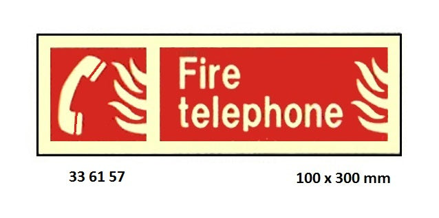 336157-FIRE EQUIPMENT SIGN (RED), FIRE TELEPHONE 100X300MM
