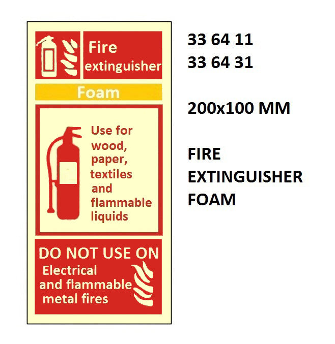 336431-FIRE EQUIPMENT SIGN FOAM, FIRE EXTINGUISHER 200X100MM