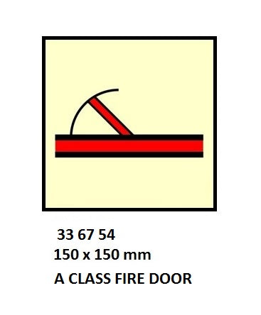 336754-FIRE CONTROL SYMBOL ISO 17631, A CLASS FIRE DOOR 150X150MM