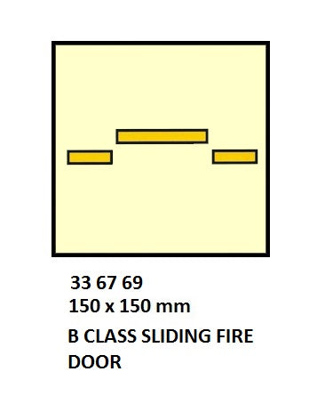 336769-FIRE CONTROL SYMBOL ISO 17631, B SILIDING FIRE DOOR 150X150MM