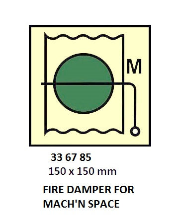 336785-FIRE CONTROL SYMBOL ISO 17631, F-DAMPER F/MACH-SPACE 150X150