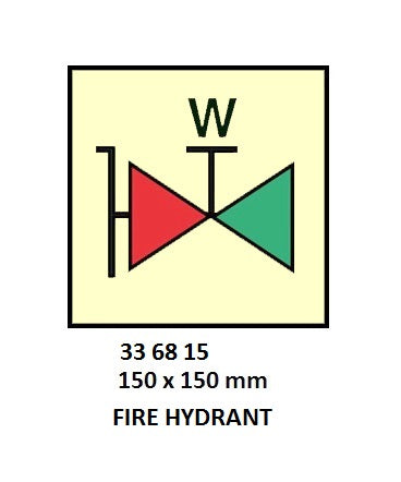 336815-FIRE CONTROL SYMBOL ISO 17631, FIRE HYDRANT 150X150MM