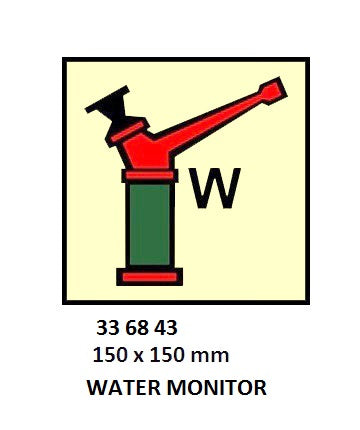 336843-FIRE CONTROL SYMBOL ISO 17631, WATER MONITOR 150X150MM