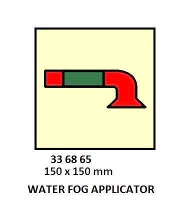 336865-FIRE CONTROL SYMBOL ISO 17631, WATER FOG APPLICATOR 150X150MM