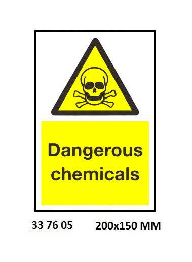 337605-SIGN WHITE VINYL SELF ADHESIVE, 7605 200X150MM DANGERHARM CHEM