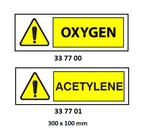 337700-SIGN DECK & ENGINE ROOM, OXYGEN #7700 100X300MM