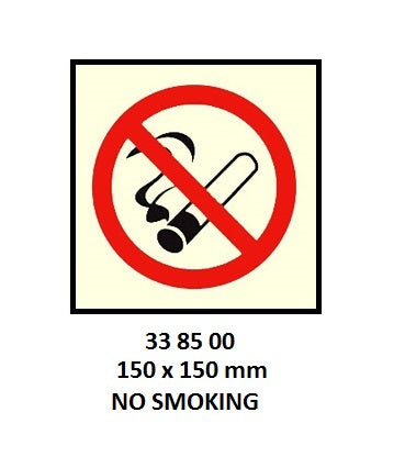 338500-SIGN WHITE VINYL SELF ADHESIVE, 8500 NO-SMOKING (SPECIFY SIZE)