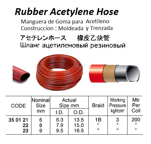 350122-HOSE AC RUBBER 3KG 8MMX1B