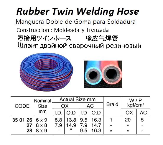 350126-HOSE WELDING TWIN 6X9MM