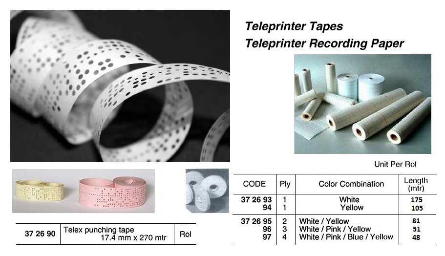 372693-TELEPRINTER RECORDING PAPER, 1-PLY WHITE 214MMX175MTR