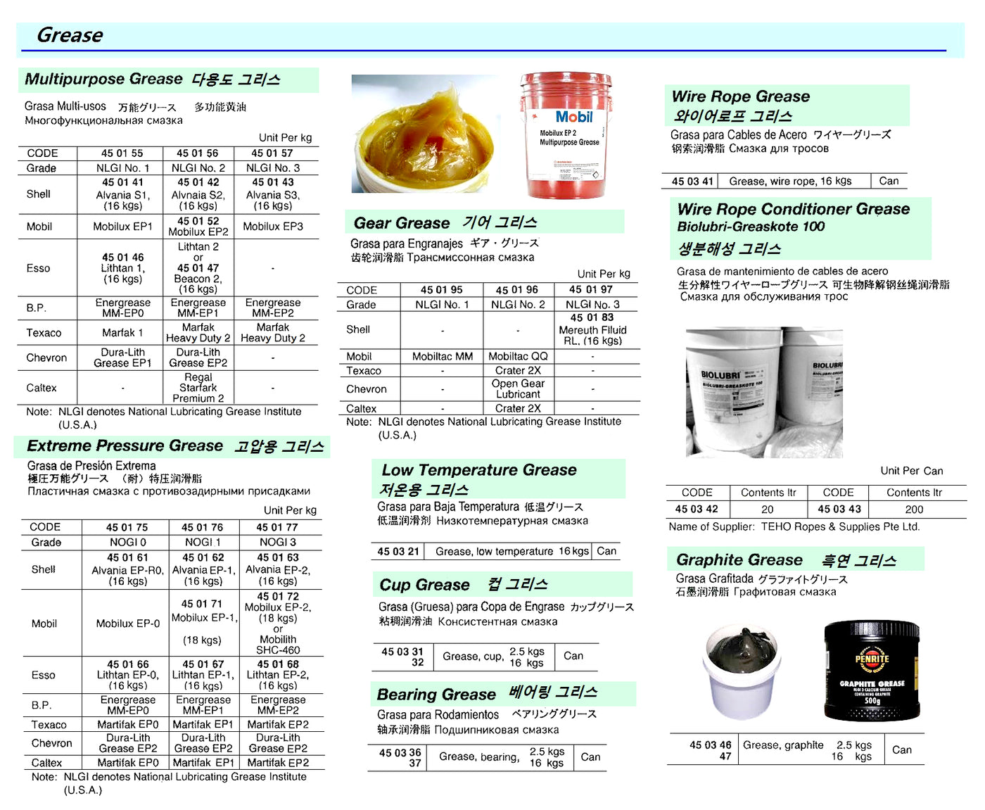 450341GREASE WIRE ROPE 16KG