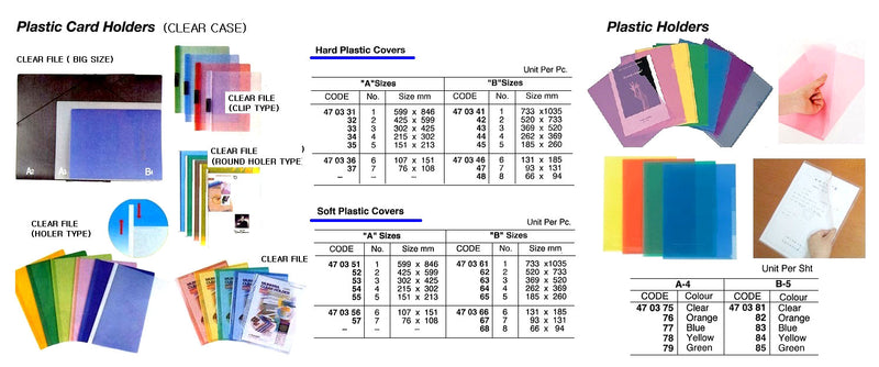 Envelope Ipma Code 470354-CARD HOLDER PLASTIC SOFT CLEAR, A-4 215X302MM