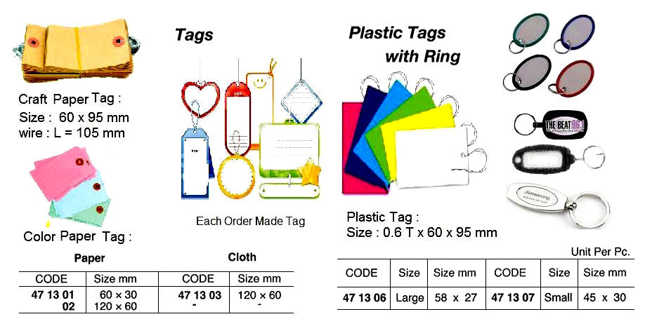 471307-TAG PLASTIC OVAL WITH RING, 45X30MM