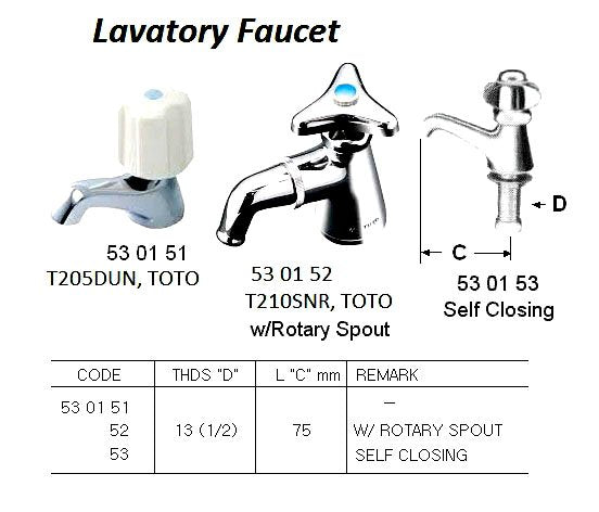 530152-FAUCET LAVATORY 13(1/2), WITH ROTARY SPOUT