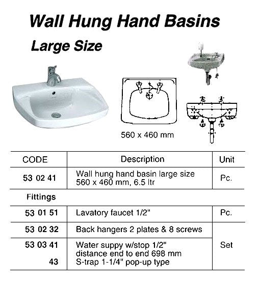 530241-WASHBASIN 2 TAPHOLES FTF 200 MM L250AM 560 X 460 MM TOTO