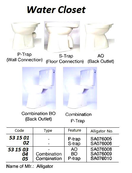 531504-WATER CLOSET BO COMBINATION, WATERLINE SA076009