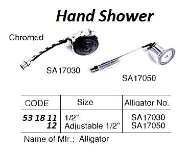 531811-HAND SHOWER WATERLINE CHROMED, 1/2? SA17030