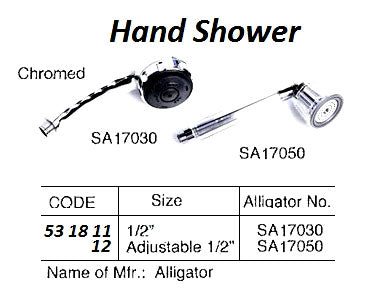 531812-HAND SHOWER WATERLINE CHROMED, ADJUSTABLE 1/2? SA17050