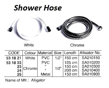 531825-HOSE SHOWER CHROME METAL 1/2?, 150CM WATERLINE SA210900