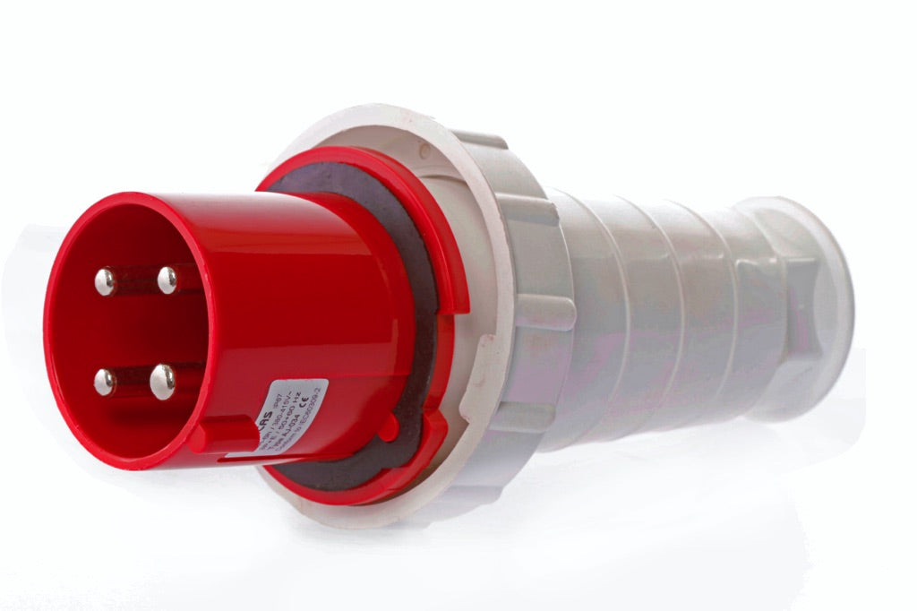 792712-PLUG CEE MALE AC380V RED 4P, 63AMP 6H IP67
