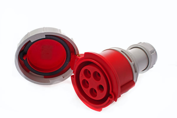 792728-PLUG CEE FEMALE AC380V RED 5P, 16AMP 6H IP67