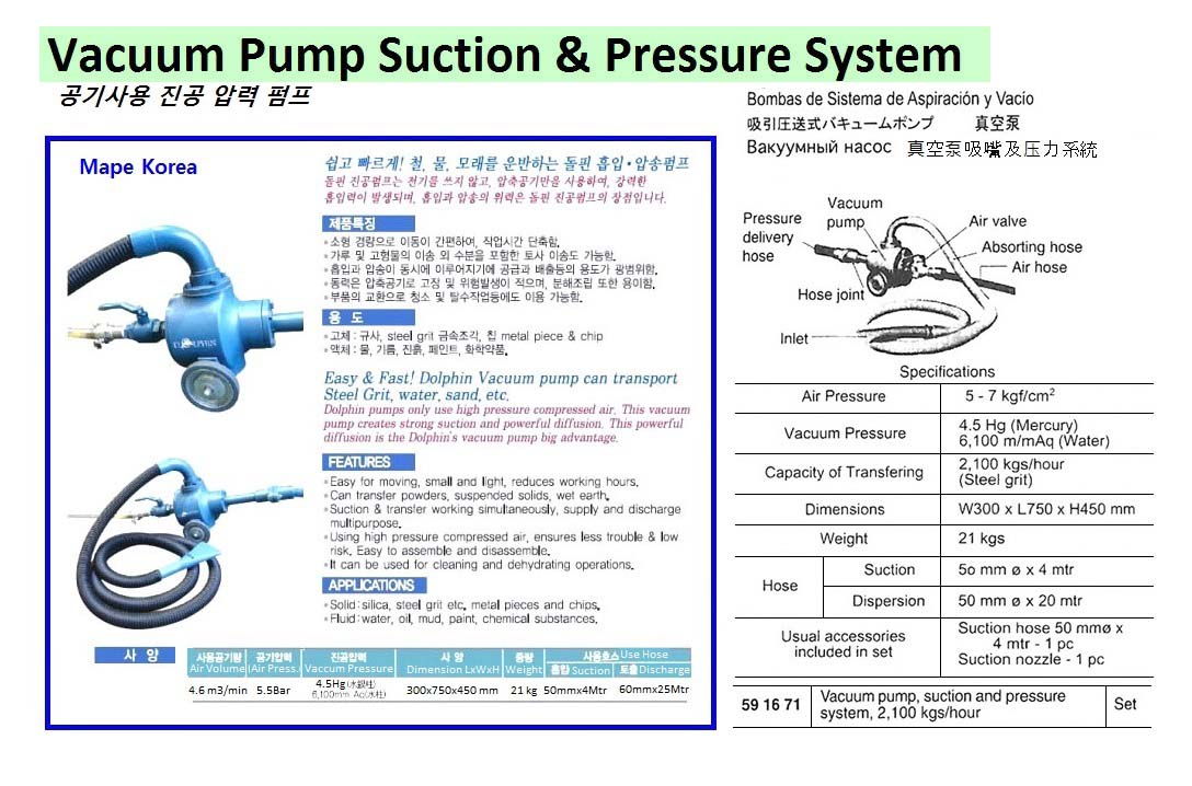 591671-PUMP VACUUM SUCTION PRESSURE, 2100KG/HR