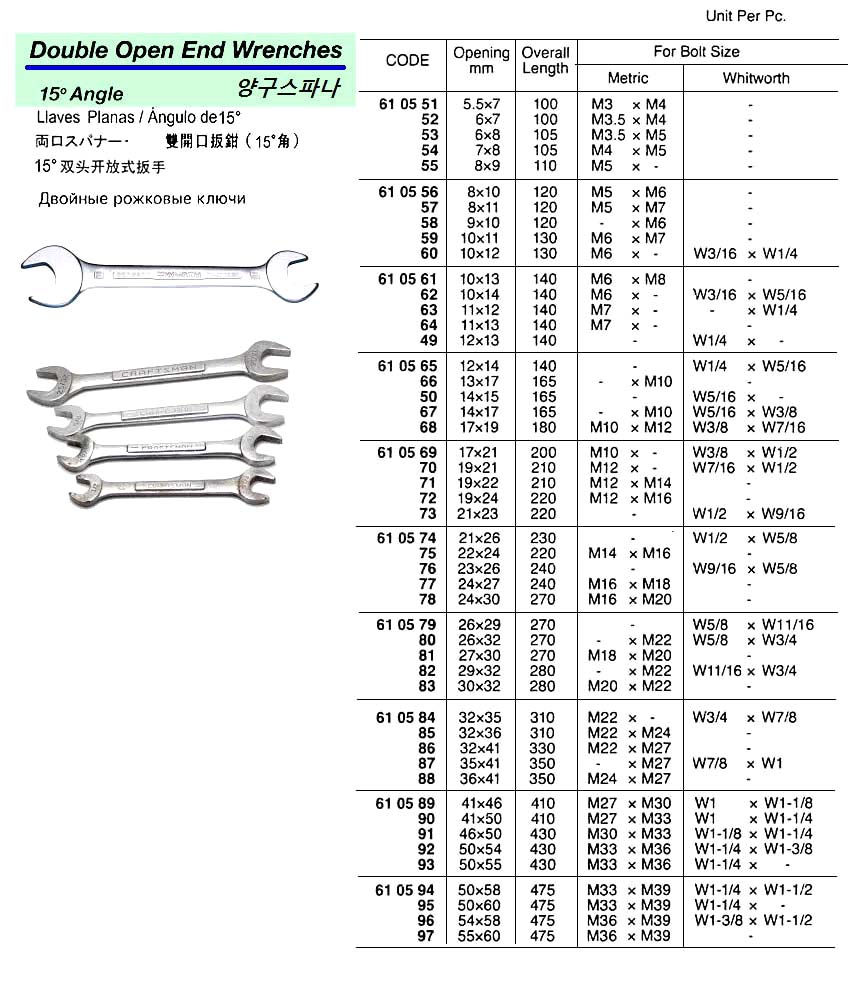 610581-WRENCH DOUBLE OPEN END 27X30MM