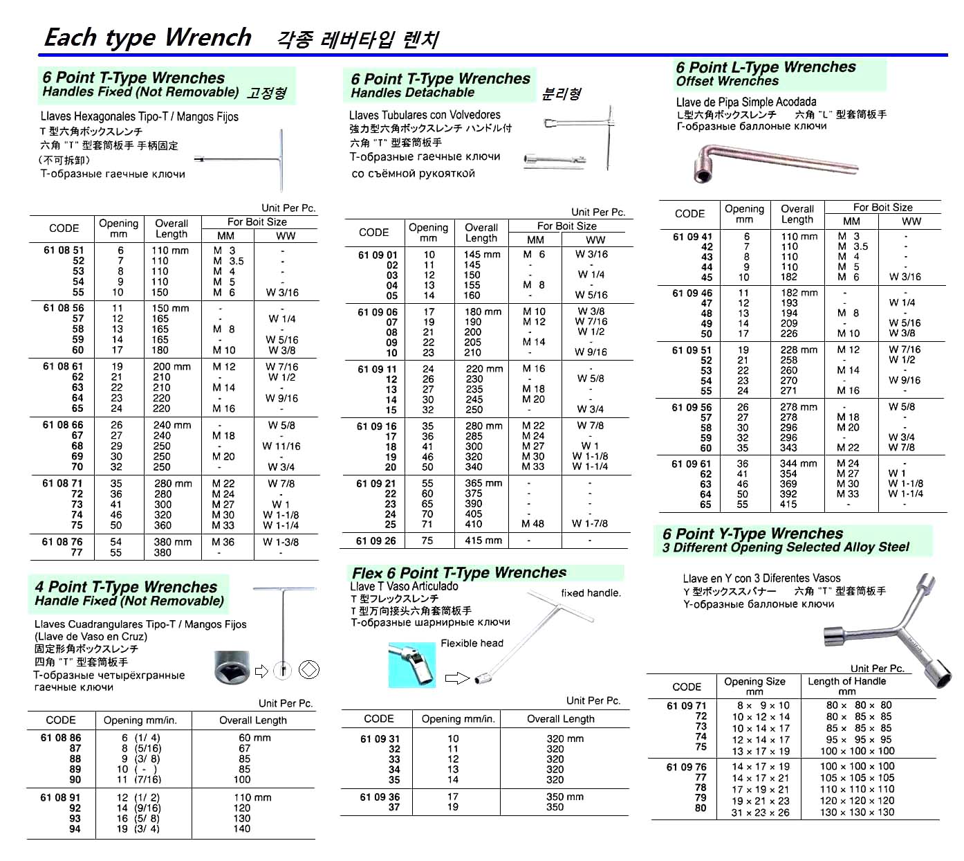 610871-WRENCH T-TYPE 6-POINT 35MM, FIXED HANDLE