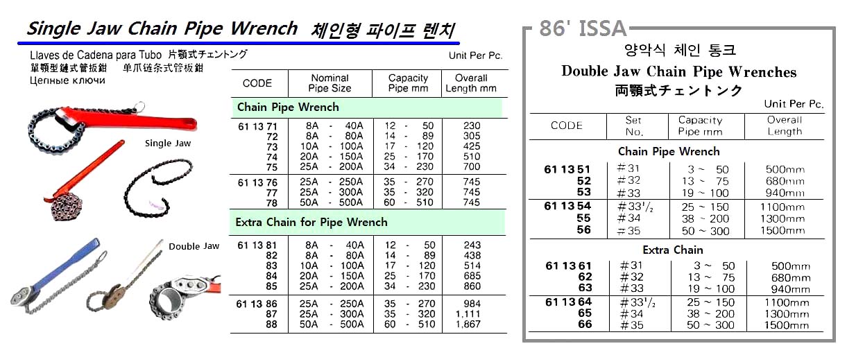 611356-WRENCH PIPE CHAIN 1625mm