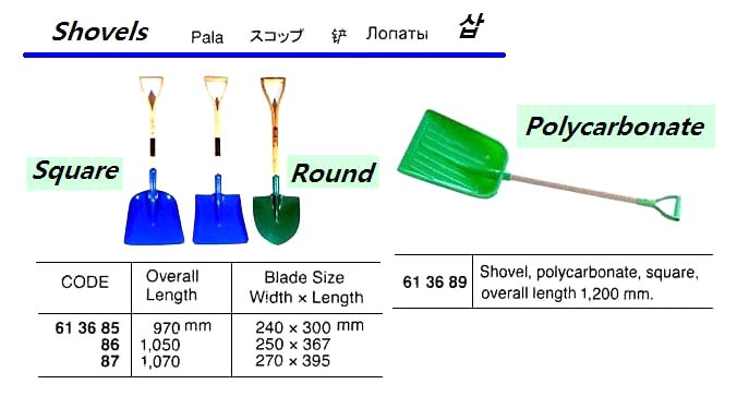613689-SHOVEL POLYCARBONATE SQUARE, 1200MM