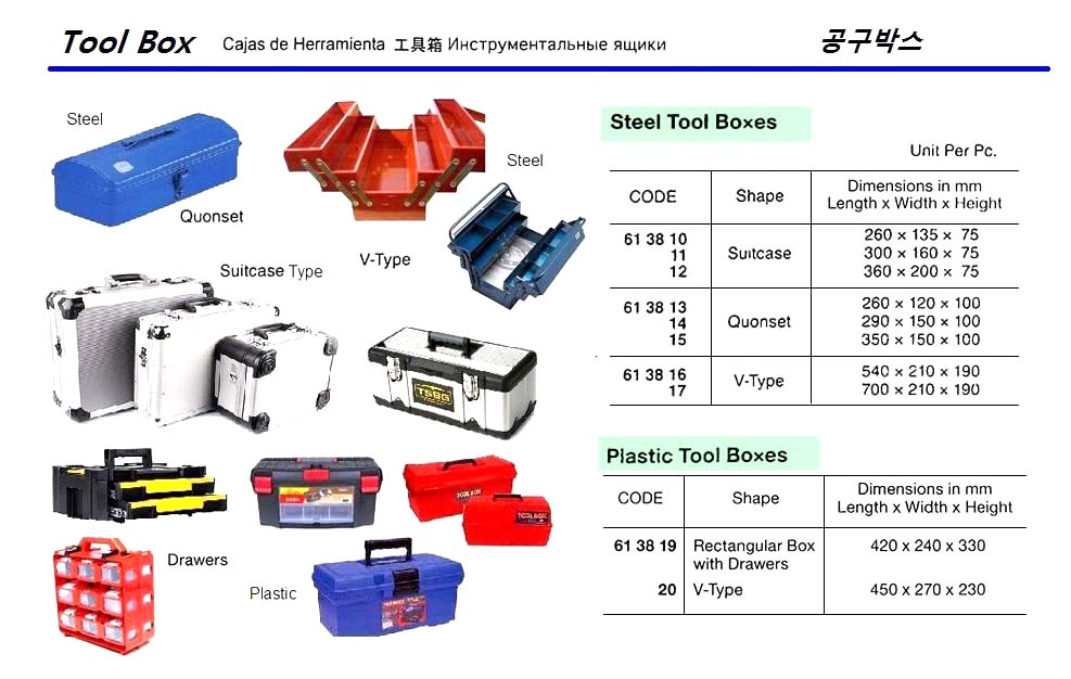 613820-TOOL BOX PLASTIC V-TYPE, 450X270X230MM