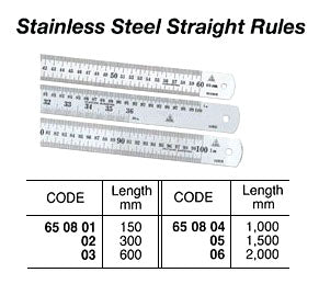 650804-RULE STRAIGHT STAINLESS STEEL, 1000MM