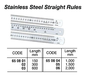 650805-RULE STRAIGHT STAINLESS STEEL, 1500MM