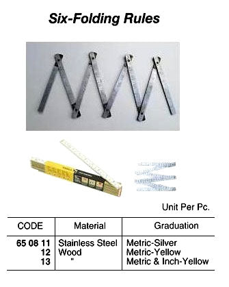 650811-RULE SIX-FOLD STAINLESS STEEL, METRIC 1MTR