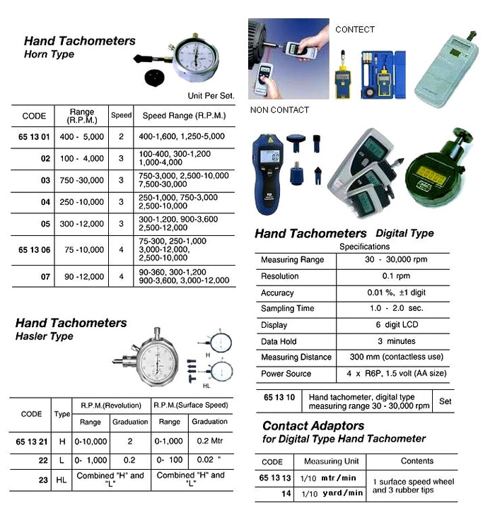 651310-TACHOMETER HAND DIGITAL, 30-30000 RPM