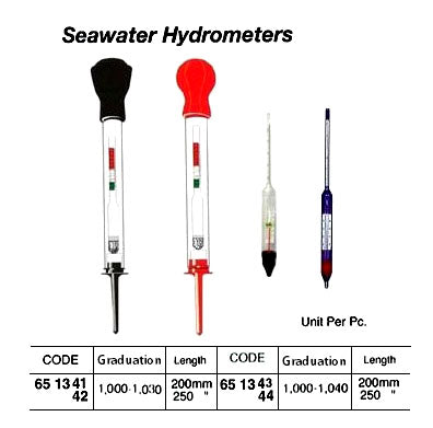651343-HYDROMETER SEAWATER 1000-1040, 200MM