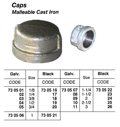 730526-CAP MALLEABLE CAST IRON BLACK, 3