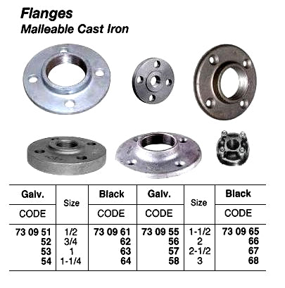 730951-FLANGE MALLEABLE CAST IRON, GALV 1/2