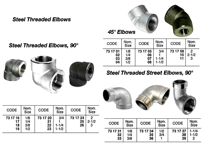 731708-ELBOW STEEL 45DEG 1-1/2, THREADED FOR H.P. PIPE FITTING