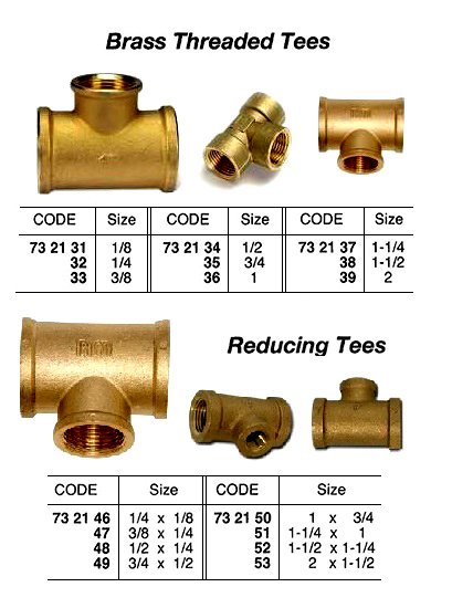 732131-TEE BRASS 1/8 THREADED