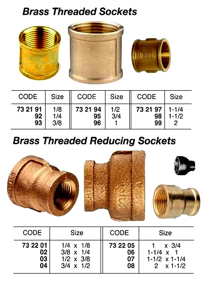 732207-SOCKET REDUCING BRASS, 1-1/2X1-1/4 THREADED