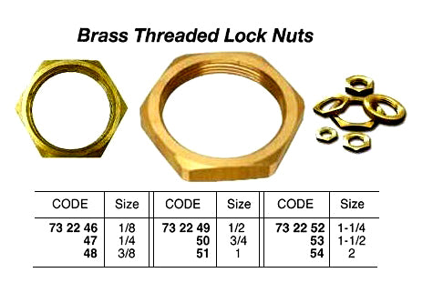 732254-LOCK NUT BRASS 2 THREADED