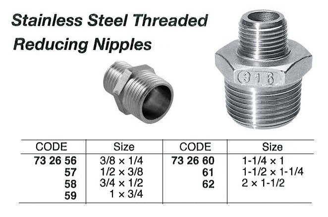 732660-NIPPLE REDUCING S.STEEL, 1-1/4? X 1?